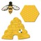 CookieCutter.com 3 Piece Summer Bee Hive Cookie Cutter Set Bee Hive, Mini Bumble Bee, Honey Comb Hexagon, Metal Shapes Made in USA, Silver